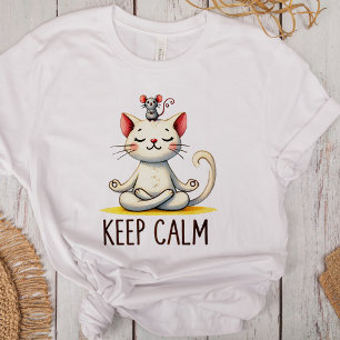 "Blijf kalm" grappige kattenliefhebbers Tri-Blend Shirt