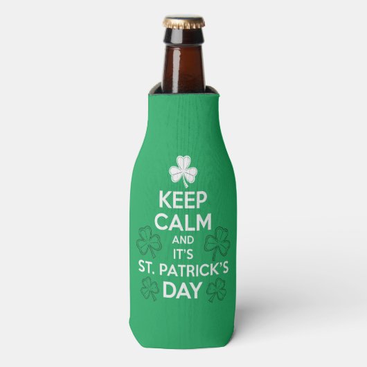 Blijf kalm Het is St Patrick's Day Irish Flesjeskoeler (Fles Voorkant)