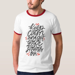 Blijf Kalm Ho Ho Ho Heren Kerstvakantie Modern T-shirt