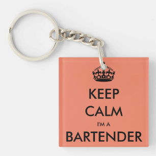 BLIJF KALM IK BEN EEN BARMAN (Mixologist) Sleutelhanger