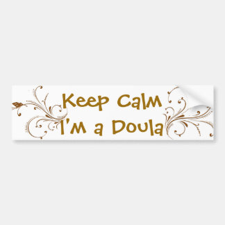 Blijf kalm, ik ben een Doula Gouden Wijnranken Bumpersticker