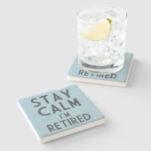 Blijf kalm ik ben in de steek stenen onderzetter (Zijkant)