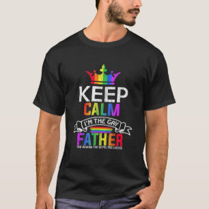 Blijf kalm in de homoseksuele vader zoon vader vad t-shirt