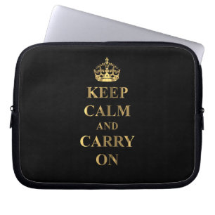 Blijf kalm in elke kleur laptop sleeve