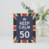 Blijf kalm Je bent 50 Briefkaart (Staand voorkant)