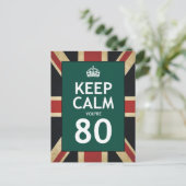 Blijf kalm Je bent 80 Briefkaart (Staand voorkant)