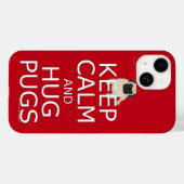 Blijf kalm Knuffel Pugs Hondenliefhebber Case-Mate iPhone Case (Achterkant (horizontaal))