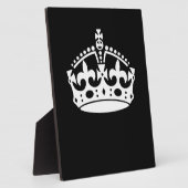 Blijf Kalm Kroon op Zwarte Decoratie Fotoplaat (Zijkant)