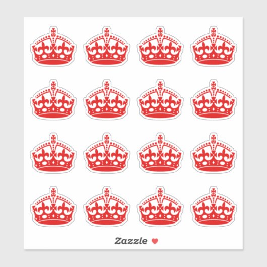 Blijf kalm Kroonrood Sticker (Vel)