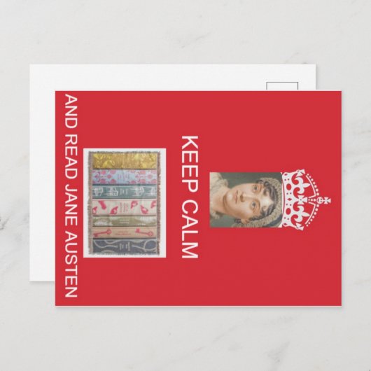 Blijf kalm, lees Jane Austen Briefkaart (Voorkant / Achterkant)