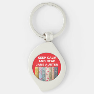 Blijf kalm, lees Jane Austen Sleutelhanger