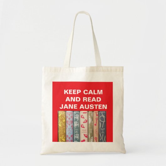 Blijf kalm, lees Jane Austen Tote Bag (Voorkant)
