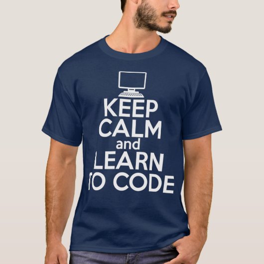 BLIJF KALM LEREN CODEREN Grappige codering meme ca T-shirt (Voorkant)