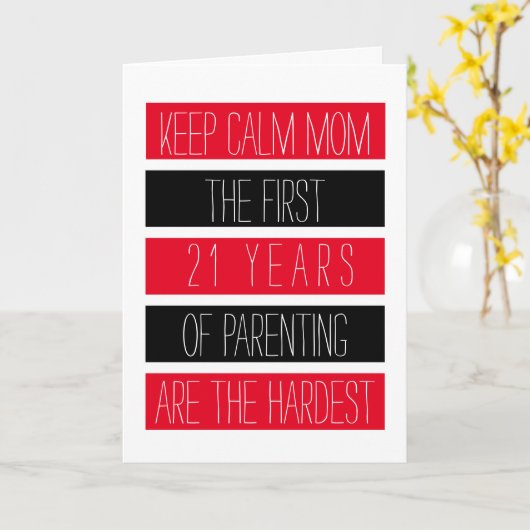 Blijf kalm, mam... Sarcastisch ♥ Grappig Moederdag Kaart (Gele Bloem)