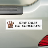 Blijf kalm met Eat Chocolate bumper sticker (Op auto)