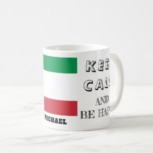Blijf kalm met Italië Flag Coffee Mok