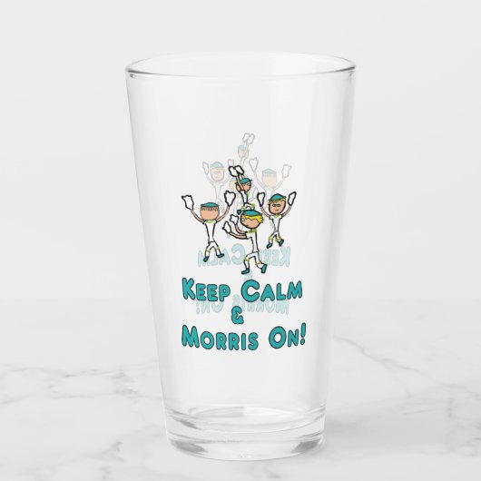 Blijf kalm Morris dansen Glas (Voorkant)