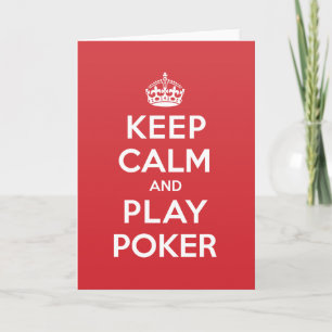Blijf kalm Play Poker groet notitie Kaart