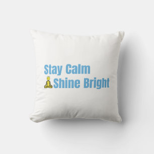 Blijf kalm Shine Bright Meditatie Citaat Gooi Pil Kussen