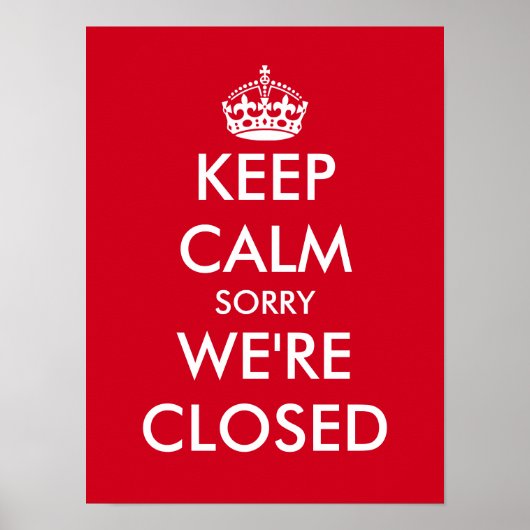 Blijf kalm sorry we zijn gesloten raam sticker pos poster (Voorkant)