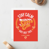 Blijf kalm Supergirl. Notitiekaartje (Voorkant / Achterkant in situ)