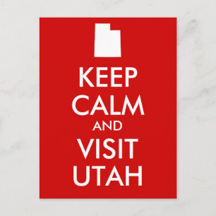 Blijf Kalmaan en Bezoek Utah Postcard Briefkaart