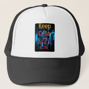 Blijf Kalmaan en Binaire Code Geeks Trucker Pet
