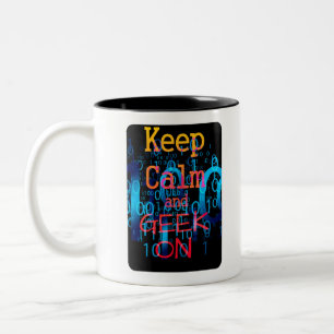 Blijf Kalmaan en Binaire Code Geeks Tweekleurige Koffiemok