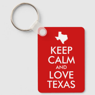 Blijf Kalmaan en Houd van Texas Sleutelhanger