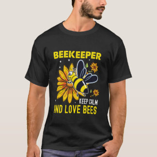 Blijf Kalme en Hou van Bijen Schattige Imker en Ho T-shirt