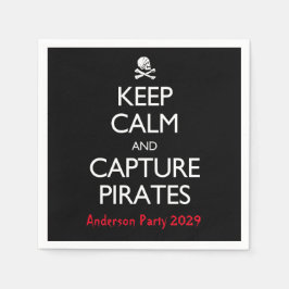 Blijf Kalme en Vang Piraten Papieren Eetservies Se Servet