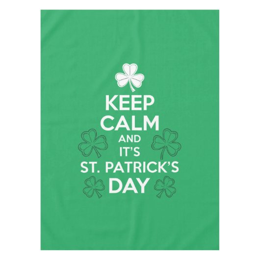 Blijf Kalme Het Is St. Patrick's Dag Iers Tafelkleed (Voorkant)