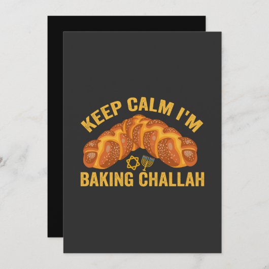 Blijf Kalme Ik Bak Challah Grappige Hanukkah Kaart (Voorkant / Achterkant)