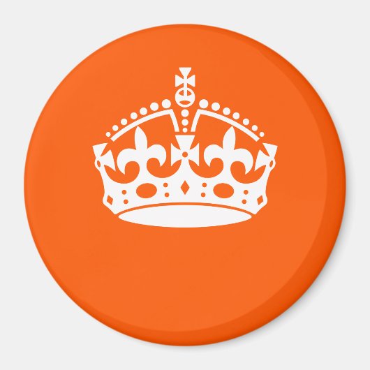 Blijf Kalme Kroon op Oranje Pas dit aan Magneet (Voorkant)