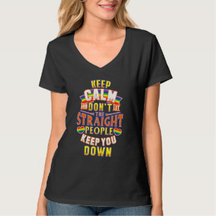 Blijf Kalme Panseksuele Lgbt Trots Regenboog T-shirt