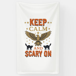 Blijf Kalme Verschrikkelijke Oude Halloween Vector Spandoek