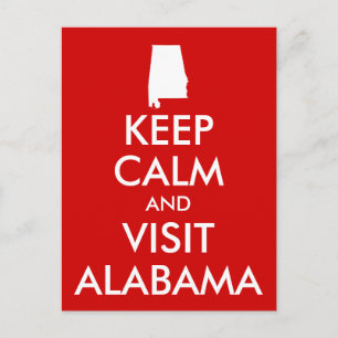 Blijf Kalmeer en Bezoek Alabama Ansichtkaart Briefkaart