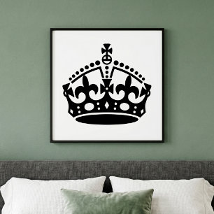 Blijf Kalmeer en Ga Door Kroon Poster
