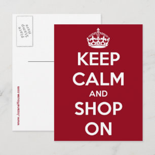 Blijf Kalmeer en Ga Winkelen Ansichtkaart Briefkaart