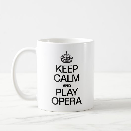 Blijf Kalmeer en Speel Opera Koffiemok (Links)