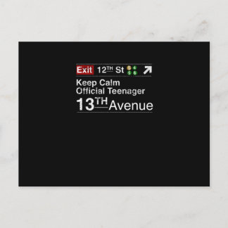 Blijf Kalmeer Ik Ben Officieel Een Tiener, NYC Briefkaart