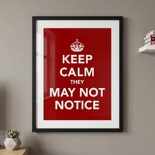 Blijf Kalmeer Ze Merken Het Misschien Niet Poster