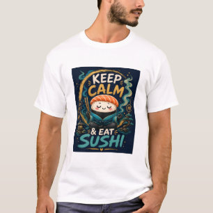 Blijf Kalmeren & Eet Sushi – Schattige Zen Kawaii T-shirt