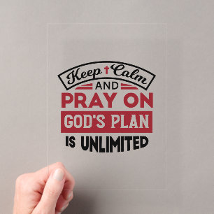 Blijf Kalmeren en Bid - Gods Plan is Onbeperkt Cit Acryl Uitnodigingen