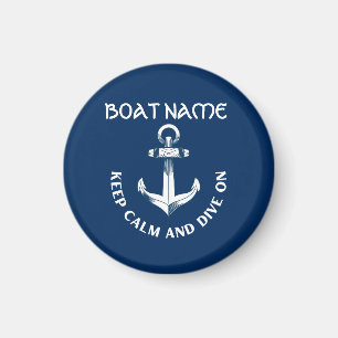 Blijf Kalmeren En Duik Door,Anker Navyblauw Magneet