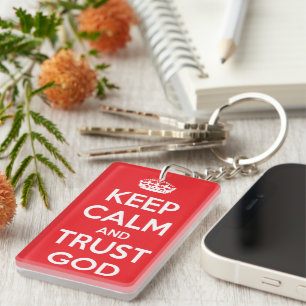Blijf Kalmeren en Vertrouw op God Sleutelhanger