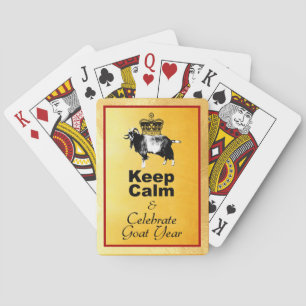 Blijf Kalmeren en Vier Geitenjaar 2027 Pokerkaarten