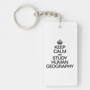 Blijf Kalmpjes en Bestudeer Menselijke Geografie Sleutelhanger