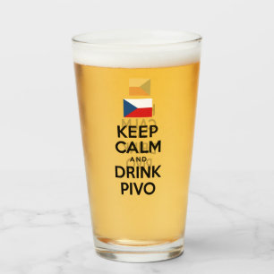 Blijf Kalmpjes En Drink Pivo Tsjechisch Bier Glas