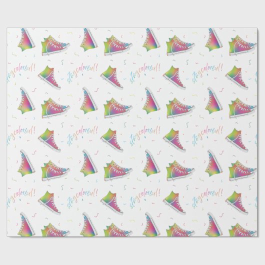 Blijf kleurrijk Stropdas-kleurstof high-top sneake Cadeaupapier (Vlak)